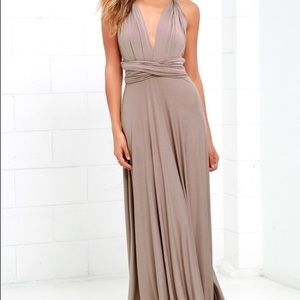 TRICKS OF THE TRADE TAUPE MAXI DRESS size XS